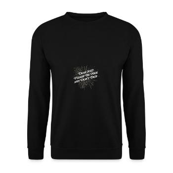 2022 S’il vous plaît soyez gentil et ne lancez pas les dés Bonne nouvelle - Sweat-shirt Unisexe - noir - Devant - Alina (178cm) & Michal (187cm)