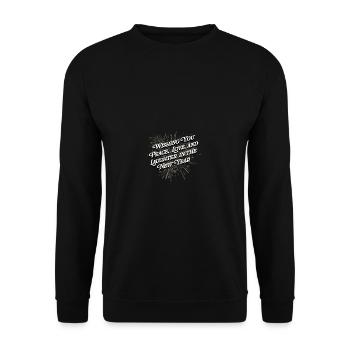 Je te souhaite l’amour de la paix et du rire - Sweat-shirt Unisexe - noir - Devant - Alina (178cm) & Michal (187cm)