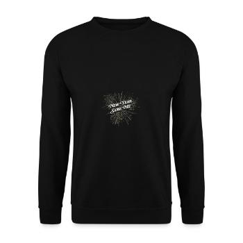 Neujahr gleich ich liebe Positivität Selbstvertrau - Unisex Pullover - Schwarz - Vorne - Alina (178cm) & Michal (187cm)