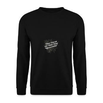 First day on New Year's resolutions funny motivati - Unisex Sweatshirt - black - Front - Alina (178cm) & Michal (187cm)