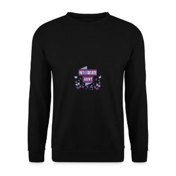I'm the favorite aunt funny quote aunt W - Unisex Sweatshirt - black - Front - Alina (178cm) & Michal (187cm)