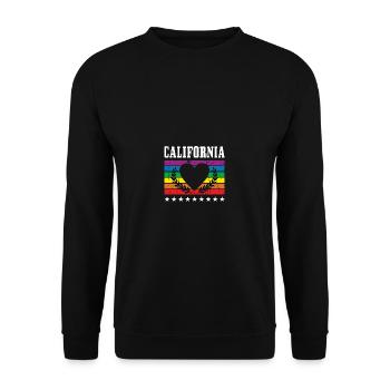 California Pride Flag Pride Month LGBTQ Flag - Unisex Sweatshirt - black - Front - Alina (178cm) & Michal (187cm)