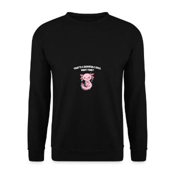 This is a terrible idea, which funny lu - Unisex Sweatshirt - black - Front - Alina (178cm) & Michal (187cm)