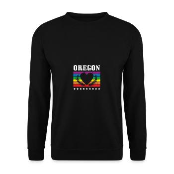 Oregon Pride Flag Pride Month LGBTQ Flag LGBT Comm - Unisex Sweatshirt - black - Front - Alina (178cm) & Michal (187cm)