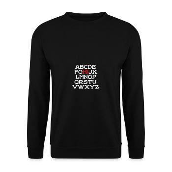 Hello Alphabet back to school before K Kindergä - Unisex Sweatshirt - black - Front - Alina (178cm) & Michal (187cm)