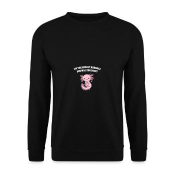 Ich bin die netteste Person, die Sie jemals lustig - Unisex Pullover - Schwarz - Vorne - Alina (178cm) & Michal (187cm)