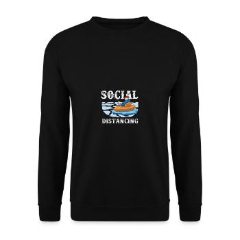 Drôle de citation super poisson mouche vintage - Sweat-shirt Unisexe - noir - Devant - Alina (178cm) & Michal (187cm)