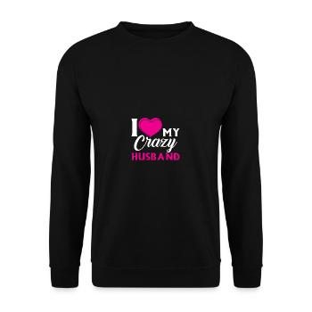 I love my crazy husband, marrying the couple. - Unisex Sweatshirt - black - Front - Alina (178cm) & Michal (187cm)