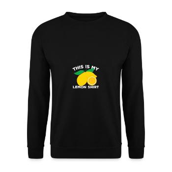Ironically, lemon summer -lemonade -fruits say - Unisex Sweatshirt - black - Front - Alina (178cm) & Michal (187cm)