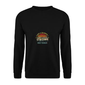 Papa vintage comme un grand-père seulement papa cool papa plus drôle - Sweat-shirt Unisexe - noir - Devant - Alina (178cm) & Michal (187cm)
