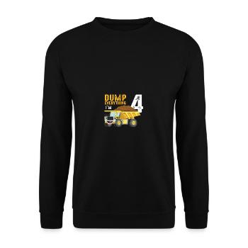 Bauwagen 4. Bday Boy 4 Vierjähriger - Unisex Pullover - Schwarz - Vorne - Alina (178cm) & Michal (187cm)