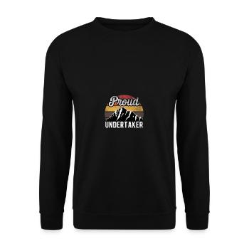 Bestatter Superherofunny Zitat Vintage Dad - Unisex Pullover - Schwarz - Vorne - Alina (178cm) & Michal (187cm)