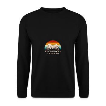 Lesen Bücher ist mein Flucht lustiger Buchliebhabe - Unisex Pullover - Schwarz - Vorne - Alina (178cm) & Michal (187cm)