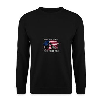 Vous allez avoir cela sur ces plus gros emplois qui - Sweat-shirt Unisexe - noir - Devant - Alina (178cm) & Michal (187cm)