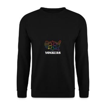 Yonkers Stolz Flagge Stolz Monat LGBTQ Flagge LGBT - Unisex Pullover - Schwarz - Vorne - Alina (178cm) & Michal (187cm)