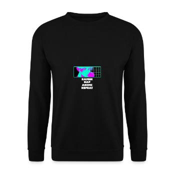 Ramen Nap Anime Repeat Manga Food Japanese Anima - Unisex Sweatshirt - black - Front - Alina (178cm) & Michal (187cm)