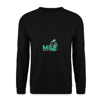 Vintage citation champignons ID comme nourriture - Sweat-shirt Unisexe - noir - Devant - Alina (178cm) & Michal (187cm)