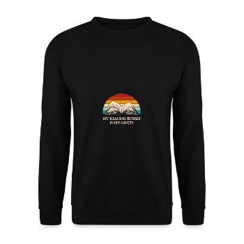 My reading bubble is funny book lover humor Büc - Unisex Sweatshirt - black - Front - Alina (178cm) & Michal (187cm)