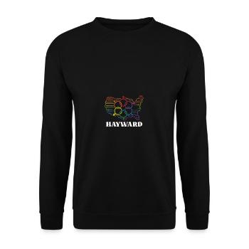 Hayward Pride Flag Pride Month LGBTQ Flag LGBT Com - Unisex Sweatshirt - black - Front - Alina (178cm) & Michal (187cm)