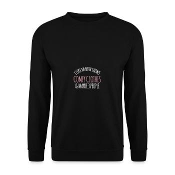 Murder shows and comfortable clothes I like a funny - Unisex Sweatshirt - black - Front - Alina (178cm) & Michal (187cm)