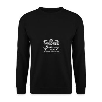 Lustiges Zitat berühre nicht meine Werkzeuge, lust - Unisex Pullover - Schwarz - Vorne - Alina (178cm) & Michal (187cm)