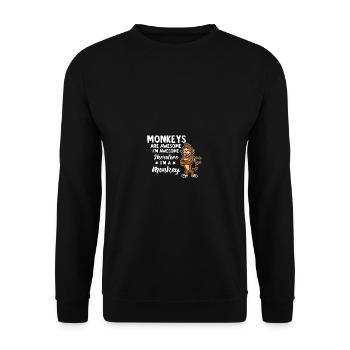 Affen zitiert Ich bin großartig, deshalb bin ich e - Unisex Pullover - Schwarz - Vorne - Alina (178cm) & Michal (187cm)