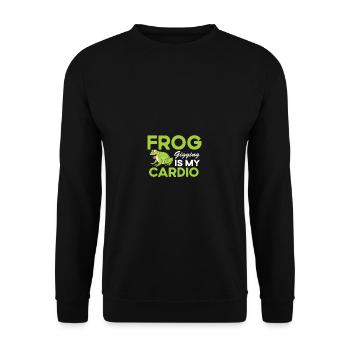 Frog catcher funny quote catch frog -gigging - Unisex Sweatshirt - black - Front - Alina (178cm) & Michal (187cm)