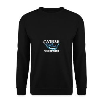 Citation amusante de poisson-chat Le poisson chuchoteur attrape Welsfis - Sweat-shirt Unisexe - noir - Devant - Alina (178cm) & Michal (187cm)