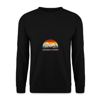 Reading is coping with an introverted book love - Unisex Sweatshirt - black - Front - Alina (178cm) & Michal (187cm)