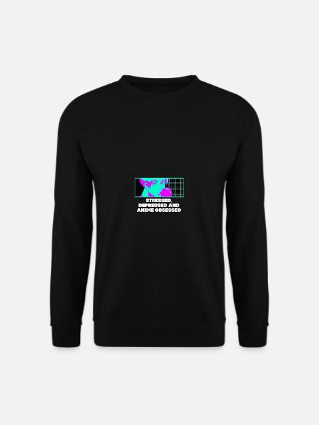 Stressed passionate and anime fan lust - Unisex Sweatshirt - black
