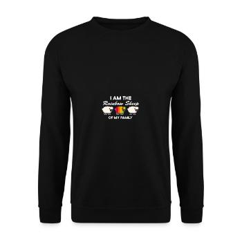 Je suis le mouton arc-en-ciel de ma famille. I b - Sweat-shirt Unisexe - noir - Devant - Alina (178cm) & Michal (187cm)