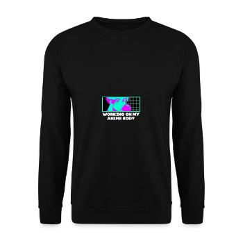 Working on my anime body Kawaii manga cute - Unisex Sweatshirt - black - Front - Alina (178cm) & Michal (187cm)