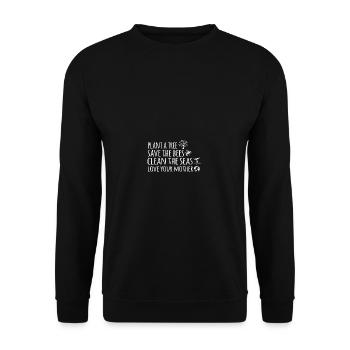 Funny Quote Earth Day Saving the Bee Plant - Unisex Sweatshirt - black - Front - Alina (178cm) & Michal (187cm)