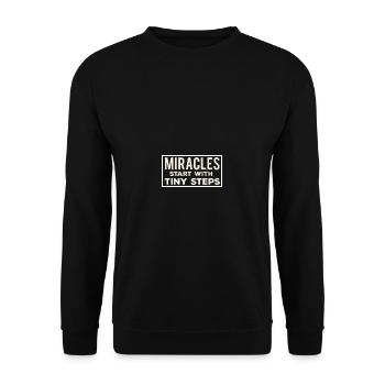 Les miracles commencent par de petits pas de Zi drôle - Sweat-shirt Unisexe - noir - Devant - Alina (178cm) & Michal (187cm)