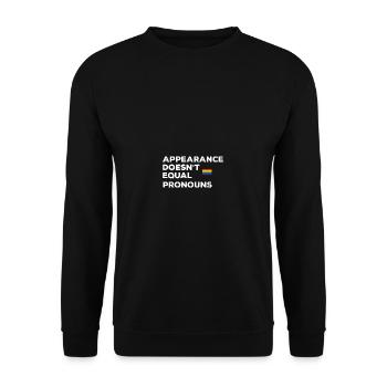 Appearance-no same pronouns - Unisex Sweatshirt - black - Front - Alina (178cm) & Michal (187cm)