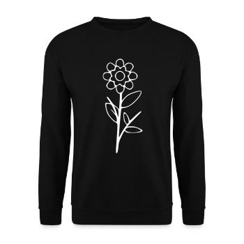 Dessin de fleur nature croquis blanc - Sweat-shirt Unisexe - noir - Devant - Alina (178cm) & Michal (187cm)