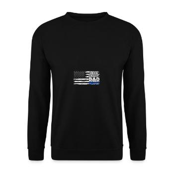Lustiger Sprichwort USA amerikanischer Flagge Dada - Unisex Pullover - Schwarz - Vorne - Alina (178cm) & Michal (187cm)