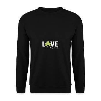 Liebeslehrer lustiges Zitat Leben Shamrock St. Pat - Unisex Pullover - Schwarz - Vorne - Alina (178cm) & Michal (187cm)