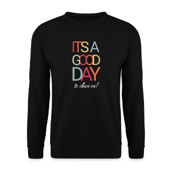 Es ist ein guter Tag zum Schnippeln - Unisex Pullover - Schwarz - Vorne - Alina (178cm) & Michal (187cm)