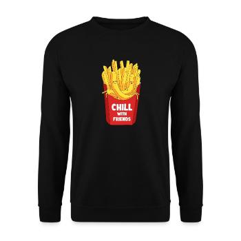 Détendez-vous avec des amis - Sweat-shirt Unisexe - noir - Devant - Alina (178cm) & Michal (187cm)