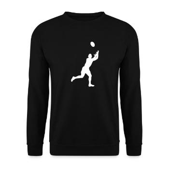 Rugby Player Rugby Spieler Sport Mannschaft Team - Unisex Pullover - Schwarz - Vorne - Alina (178cm) & Michal (187cm)