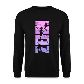 Feen 10. Geburtstag 10 Jahre alt Mädchen Fee - Unisex Pullover - Schwarz - Vorne - Alina (178cm) & Michal (187cm)