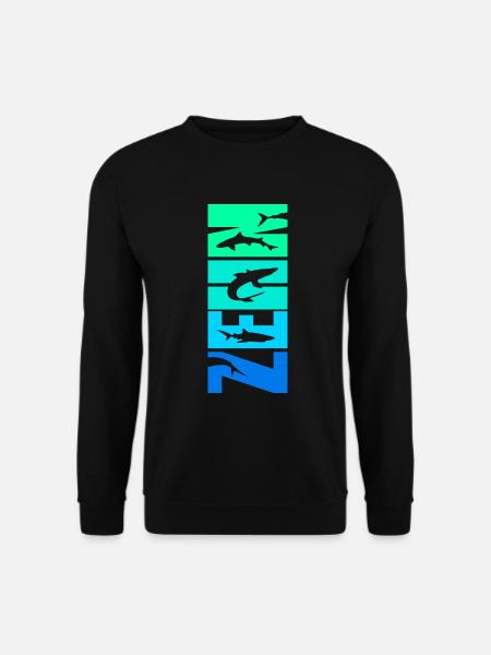 10. Geburtstag Haie Junge 10 Jahre alt Weißer Hai - Unisex Pullover - Schwarz