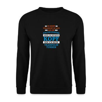 Trampolinturnen Sportart - Unisex Pullover - Schwarz - Vorne - Alina (178cm) & Michal (187cm)