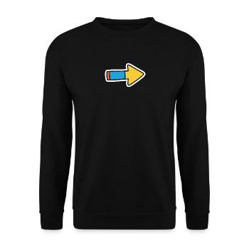 Comic Arrow Direction Right - Unisex Sweatshirt - black - Front - Alina (178cm) & Michal (187cm)