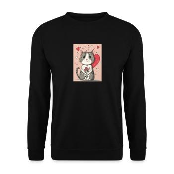 Cute Cat 2023 - Unisex Sweatshirt - black - Front - Alina (178cm) & Michal (187cm)