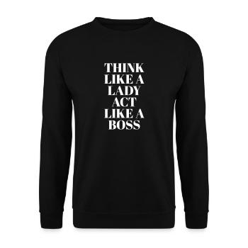 Think like a Lady - Unisex Pullover - Schwarz - Vorne - Alina (178cm) & Michal (187cm)