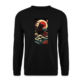 Japanese Katana Samurai Warrior Ukiyo-e Shirt - Unisex Sweatshirt - black - Front - Alina (178cm) & Michal (187cm)
