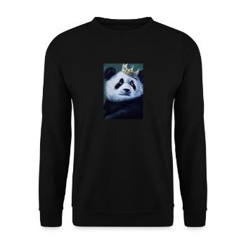 Panda with Crown Oil Painting - Unisex Sweatshirt - black - Front - Alina (178cm) & Michal (187cm)