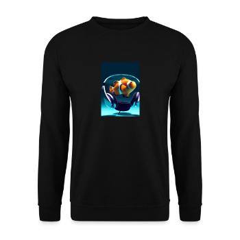 Clownfisch Kopfhörer - Unisex Pullover - Schwarz - Vorne - Alina (178cm) & Michal (187cm)